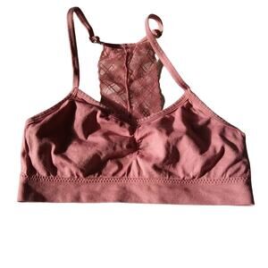 Tahari Lace Racer Back Bralette Size Medium Seamless Tagless Wireless Unlined